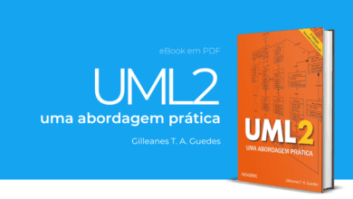 Capa do artigo de resenha sobre o livro Autor UML 2: Uma abordagem prática, escrito por Gilleanes T. A. Guedes. Descubra nesta análise aprofundada os pontos fortes e fracos desta obra indispensável para os entusiastas da UML.